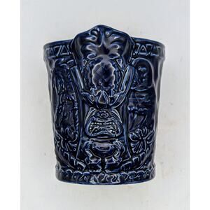 Tiki Farm Parrish Kauai Tiki Farm Cobalt Blue Mug 2016 Signed Thor Pencil Cup